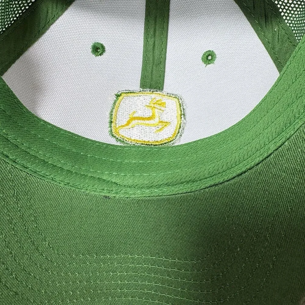 John Deere Hat Cap Adult‎ Trucker Mesh Adjustable Snapback Green Yellow Deer D3